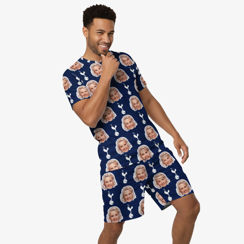 Personalised Men's Pyjamas - Spurs Navy Men's PJ Shorts Set
