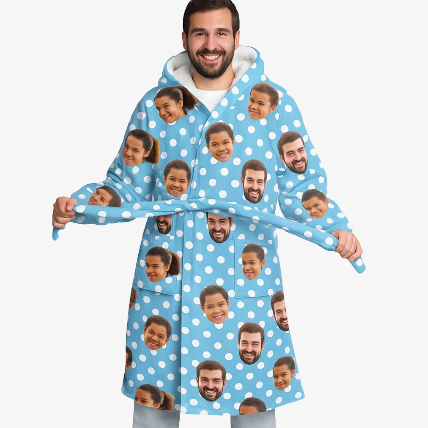 Polka Dot Personalised Dressing Gown