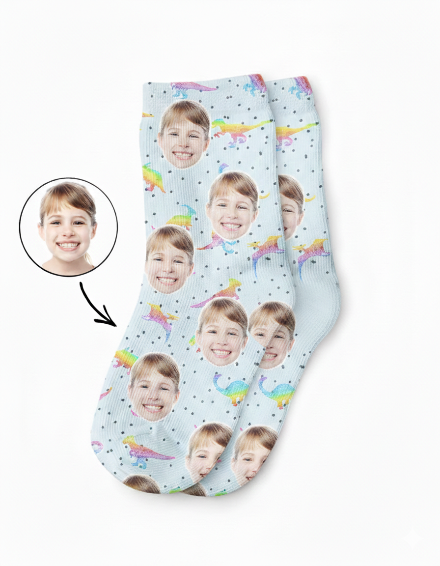 Rainbow Dinosaur Kids Socks