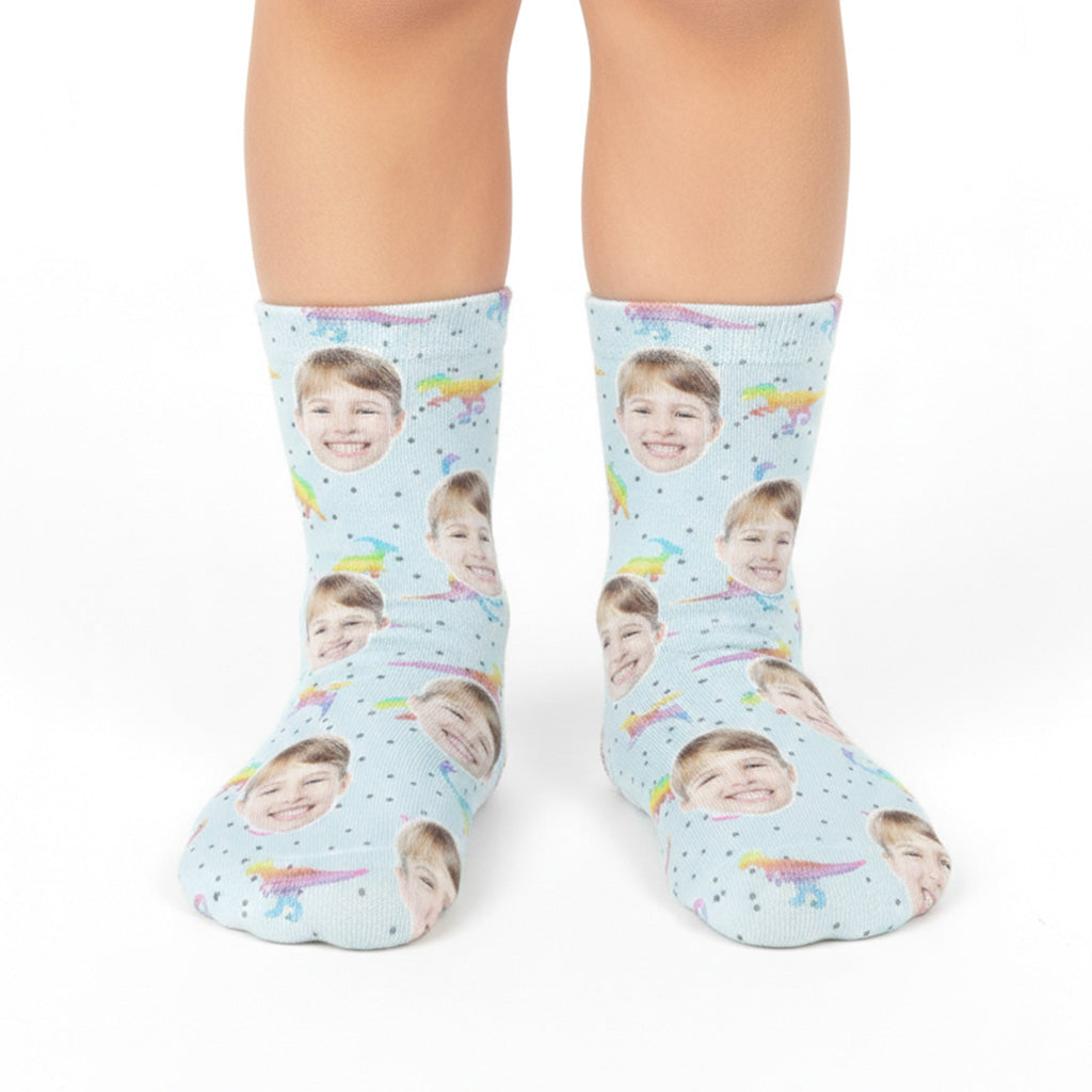 Rainbow Dinosaur Kids Socks