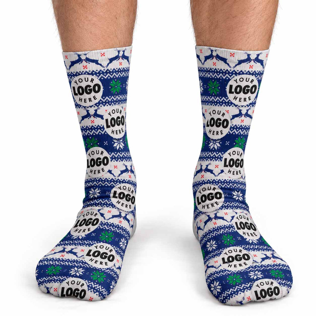 Festive Fair Isle Logo Socks