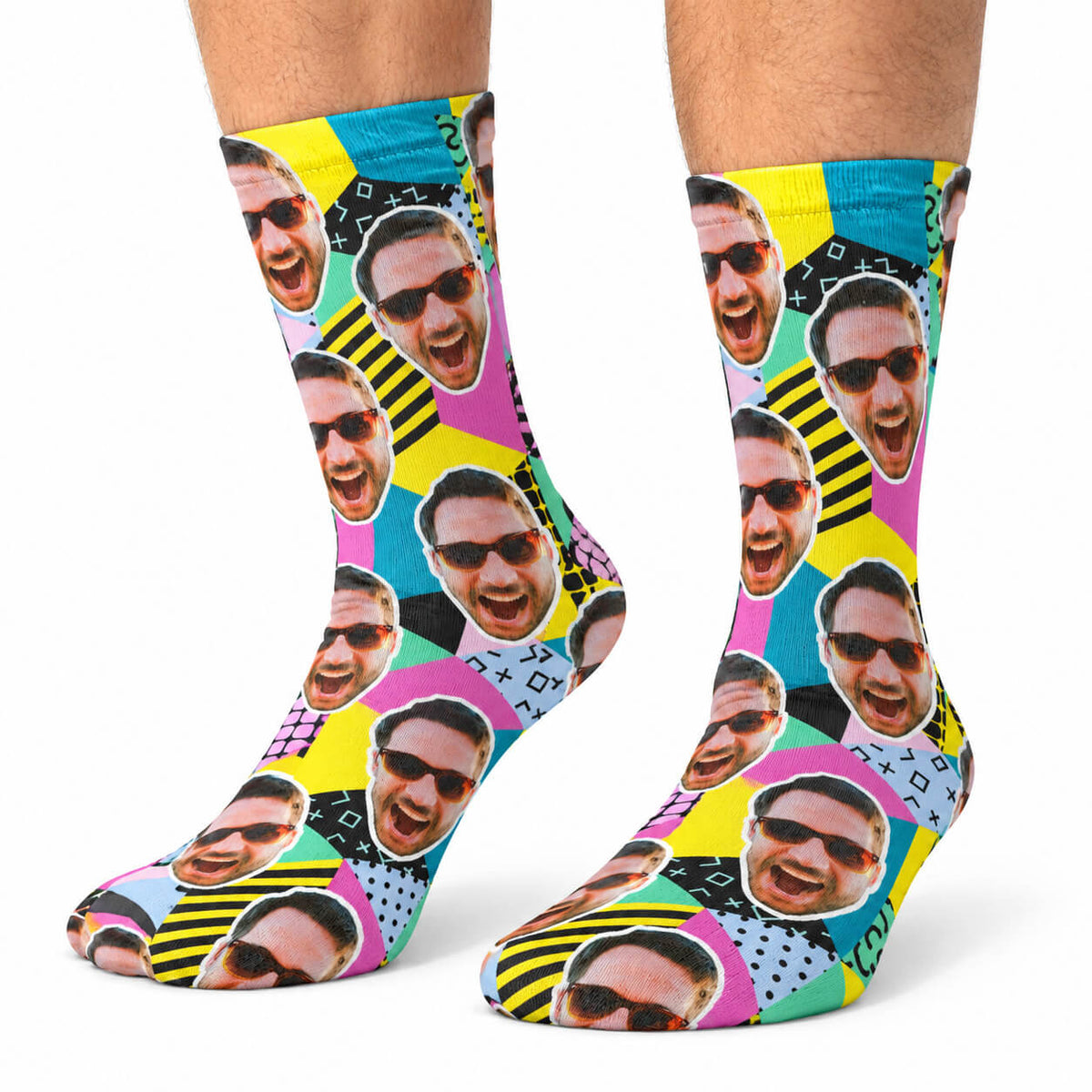 Retro Geo Face Socks