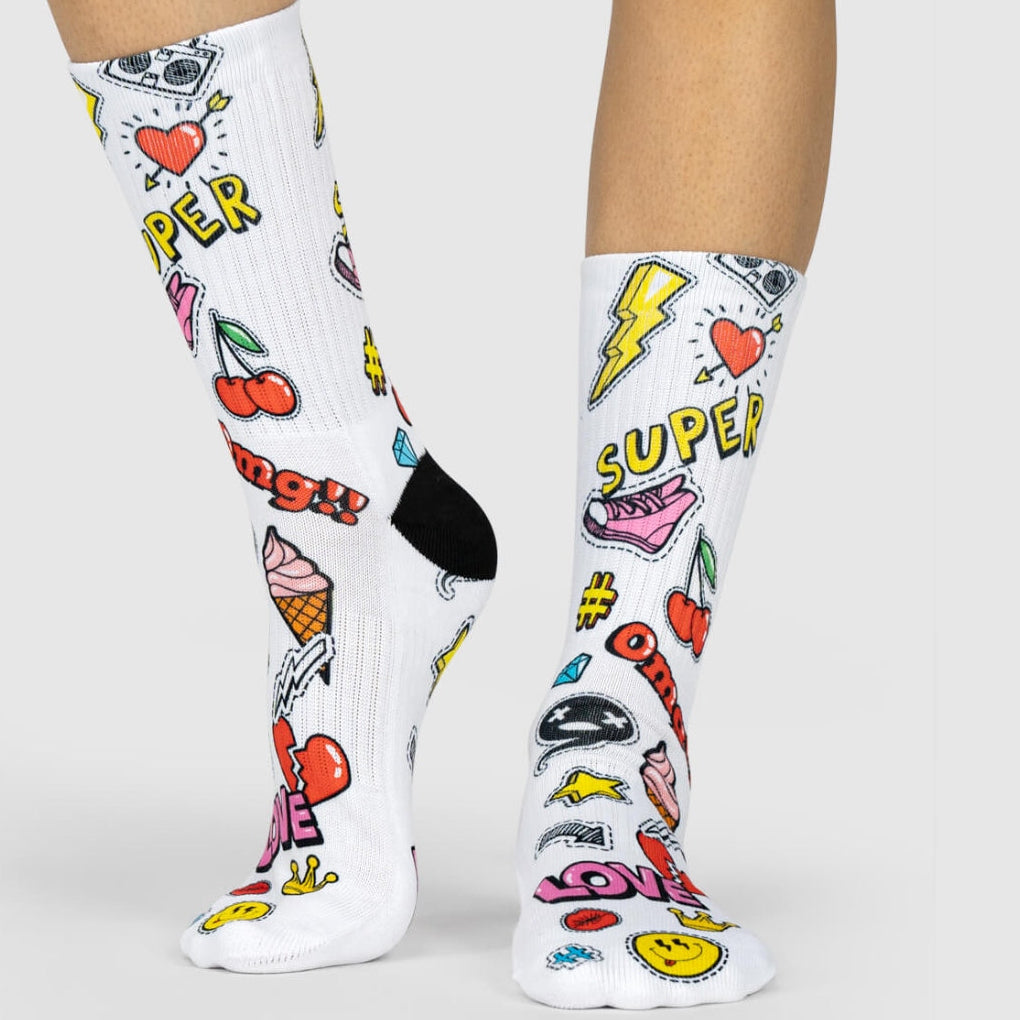 Retro Sticker Socks