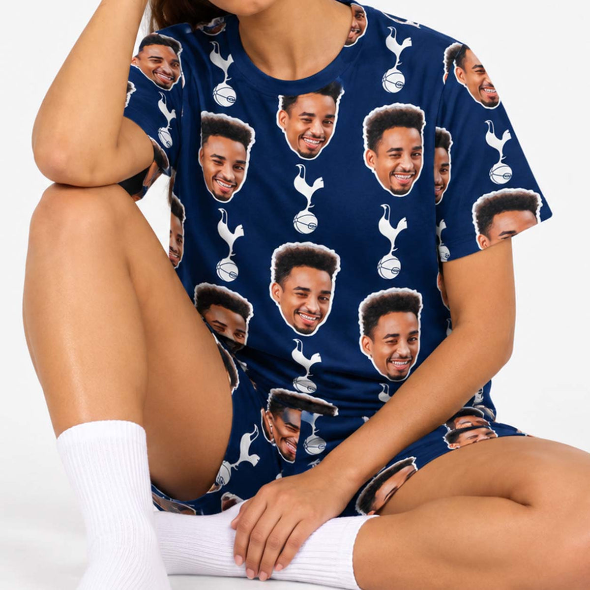 Spurs Navy Women's Personalised PJs - Shorts Set