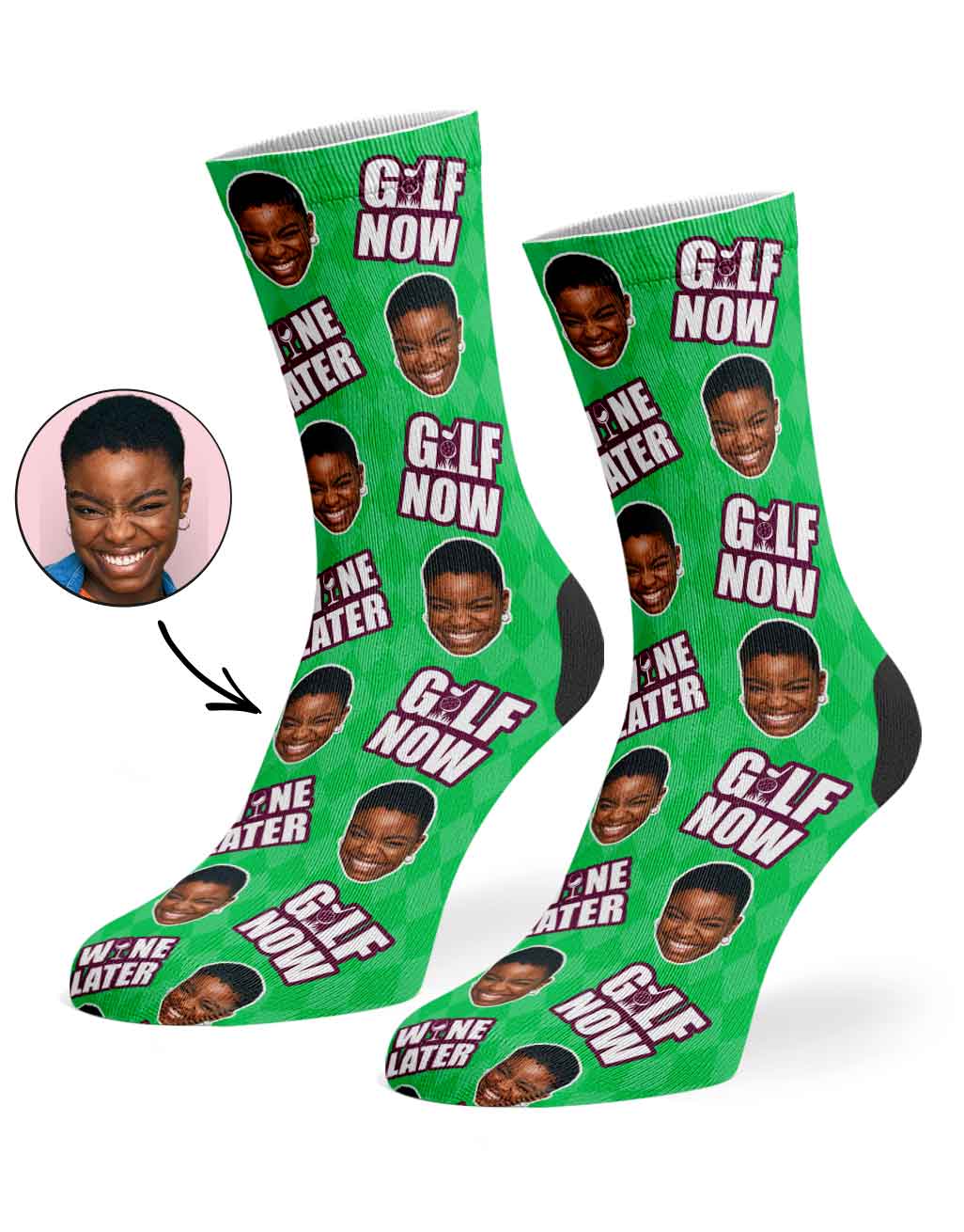 Golf Now, Wine Later Socks