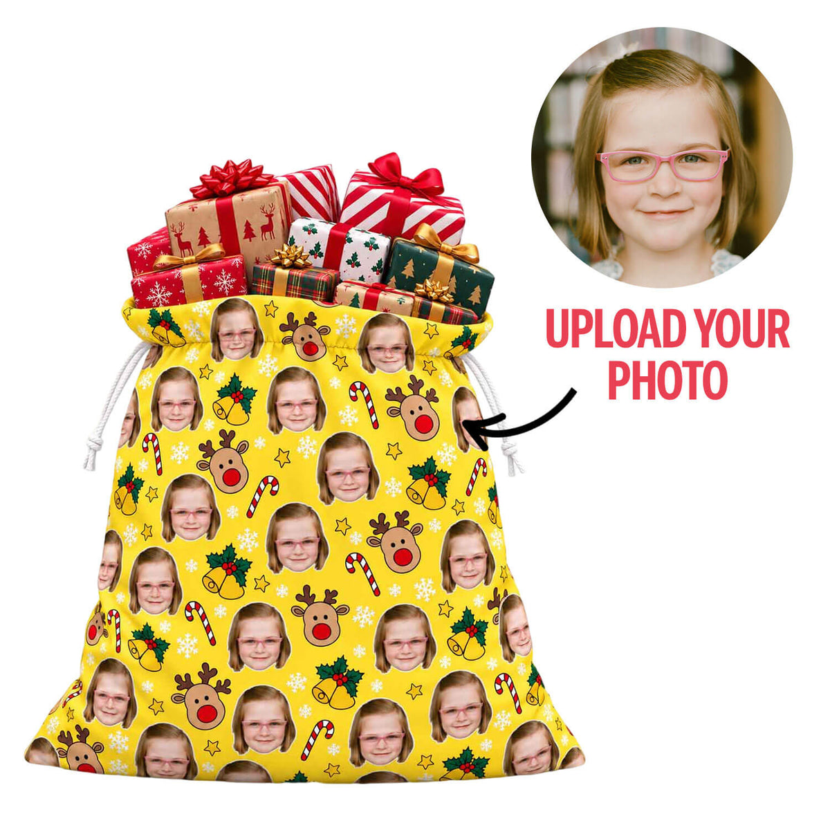 Reindeer Pattern Christmas Sack