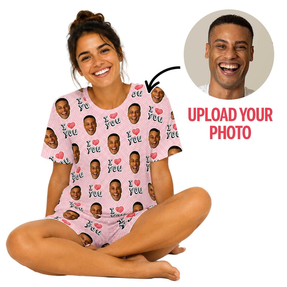Women's I Heart You Personalised PJs - Shorts Set