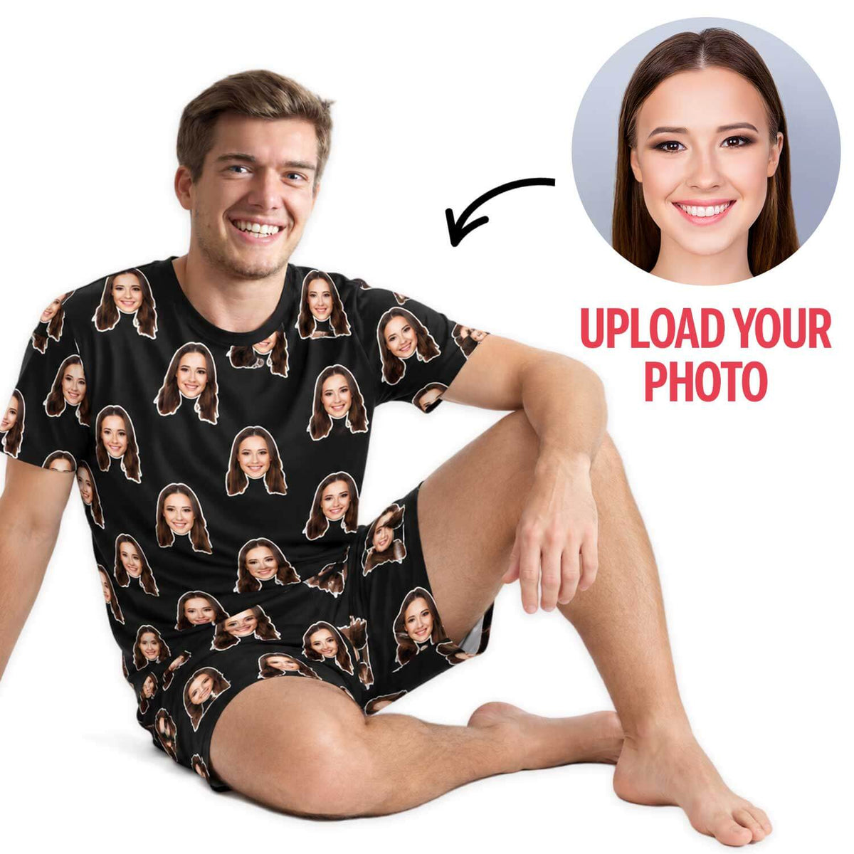 Personalised Men's Pyjamas - Your Face Shorts Set