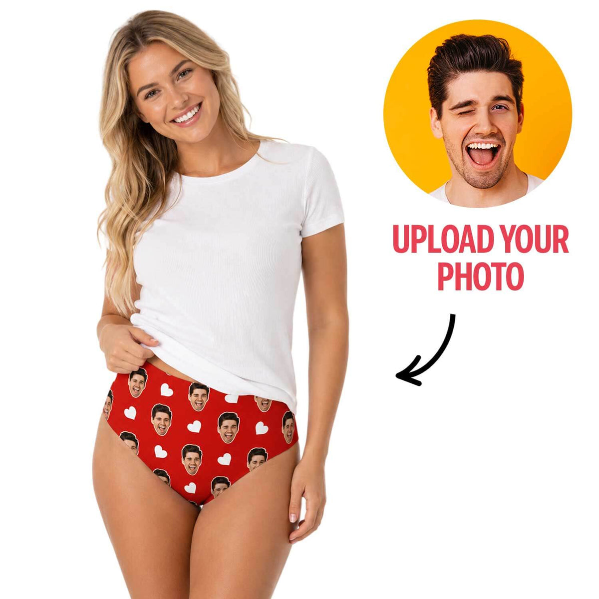 White Hearts Custom Bikini Bottoms