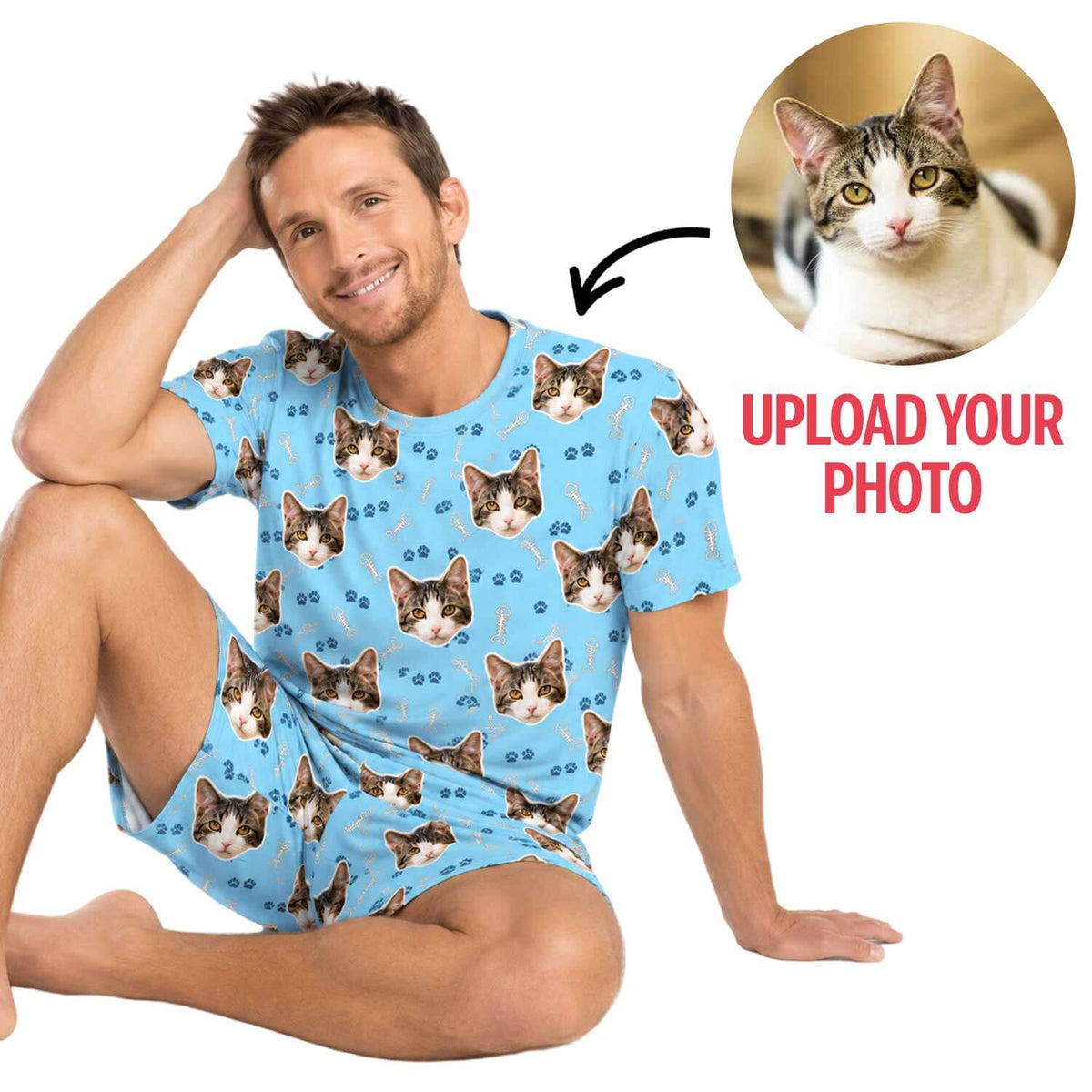 Your Cat Men's Personalised Pyjamas - Shorts Set