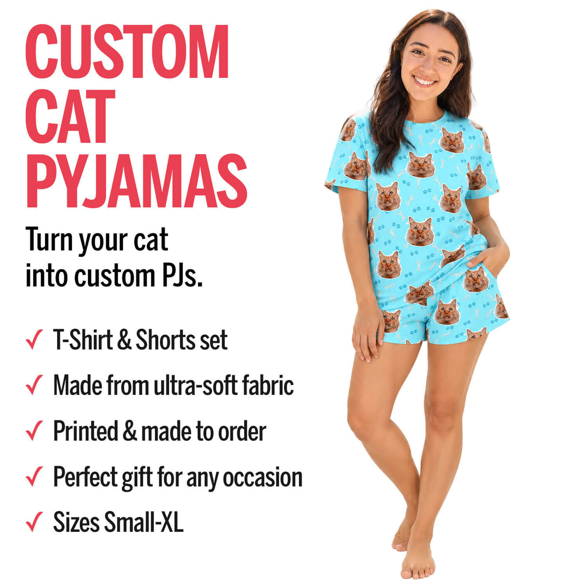 Your Cat Women's Personalised PJs - Shorts Set