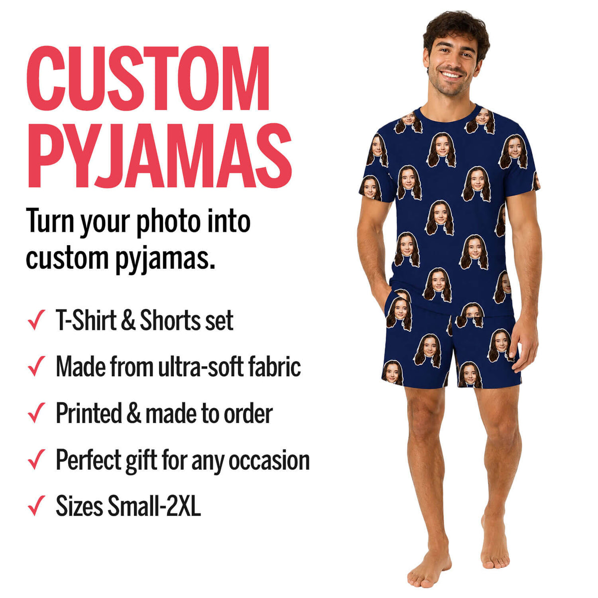 Men's Face Mash Pyjamas - Shorts Set