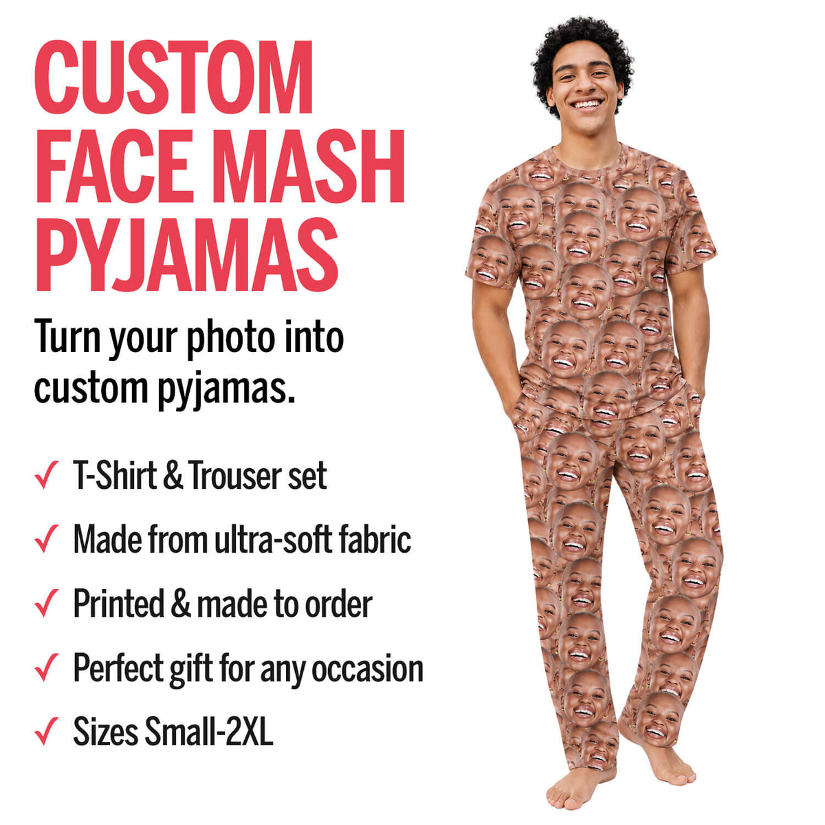 Family Face Mash Personalised Pyjamas - Trouser Set