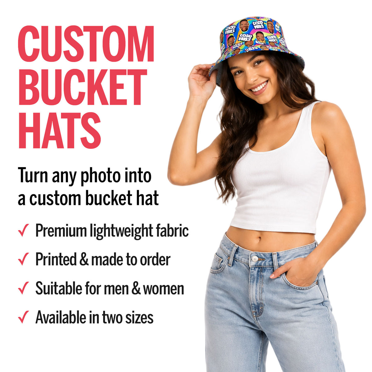 Couples Face Mash Custom Bucket Hat