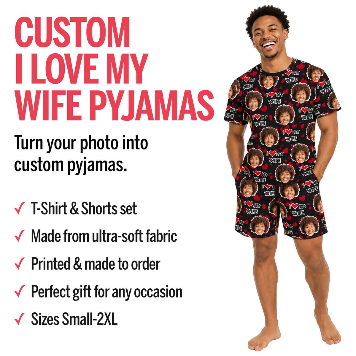 Men's I Love My Wife PJs - Shorts Set