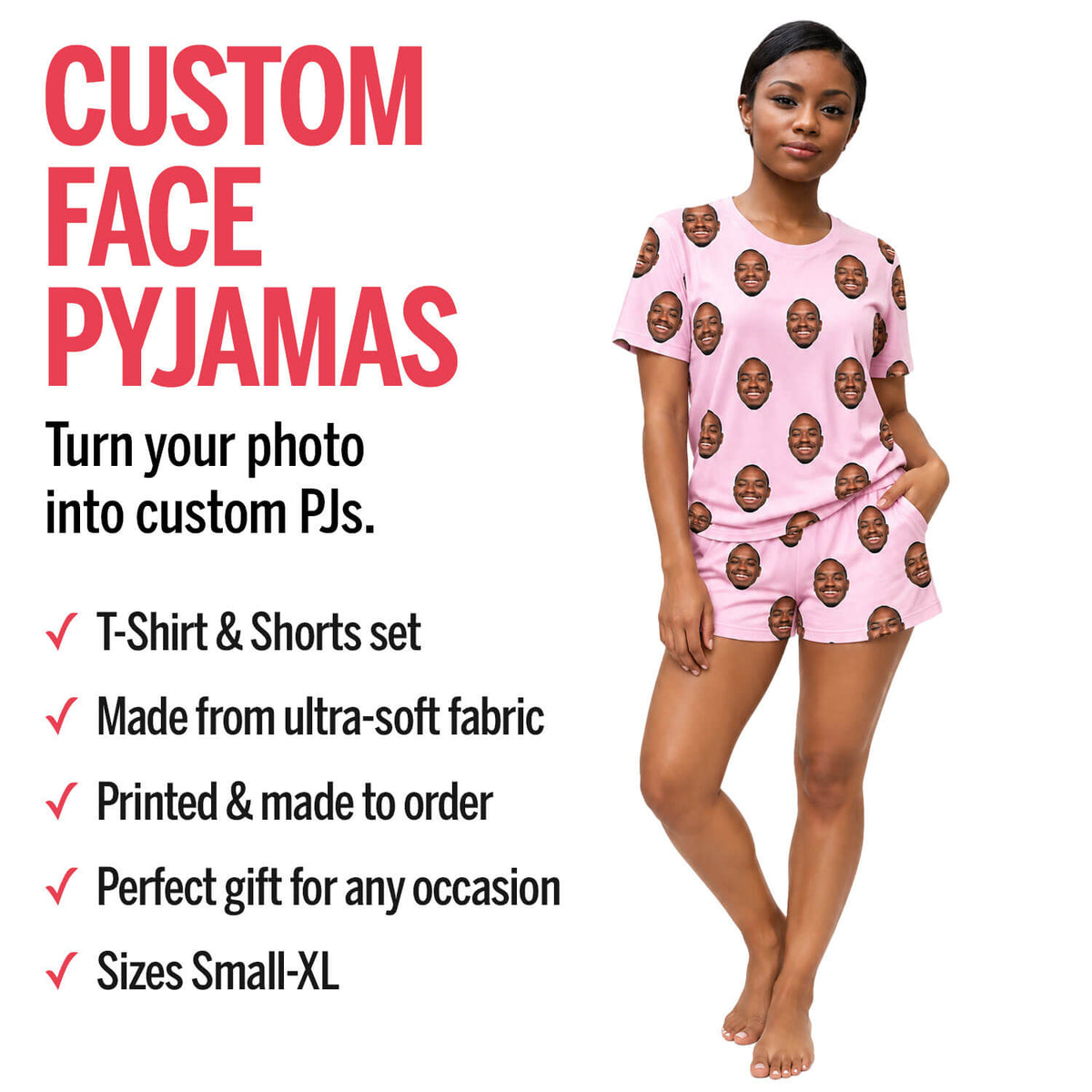 Your Face Women's Personalised PJs - Shorts Set