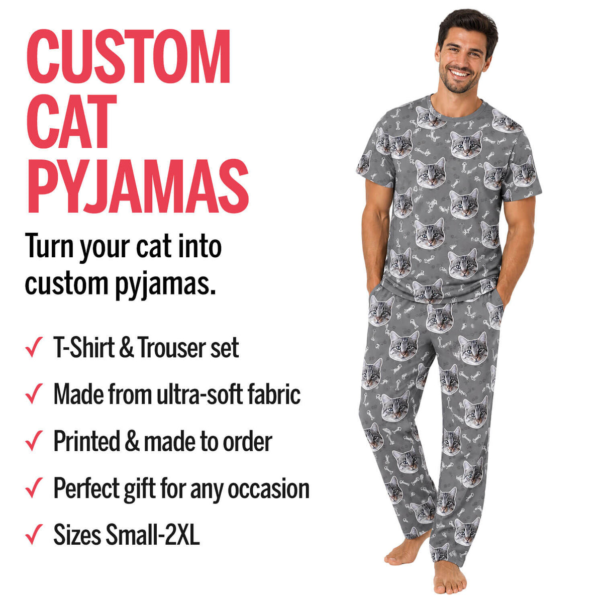 Your Cat Men's Personalised Pyjamas - Trouser Set