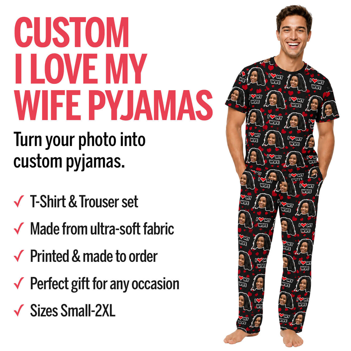 Men's I Love My Wife Pyjamas - Trouser Set
