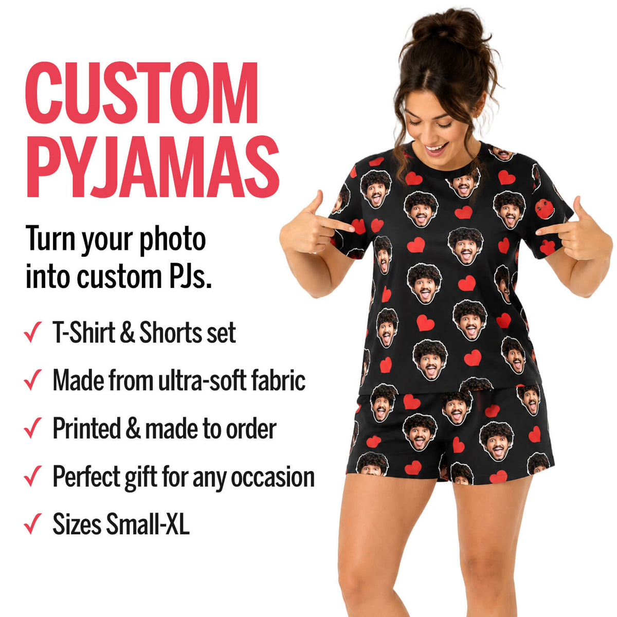 Women's Face Mash Pyjamas - Shorts Set