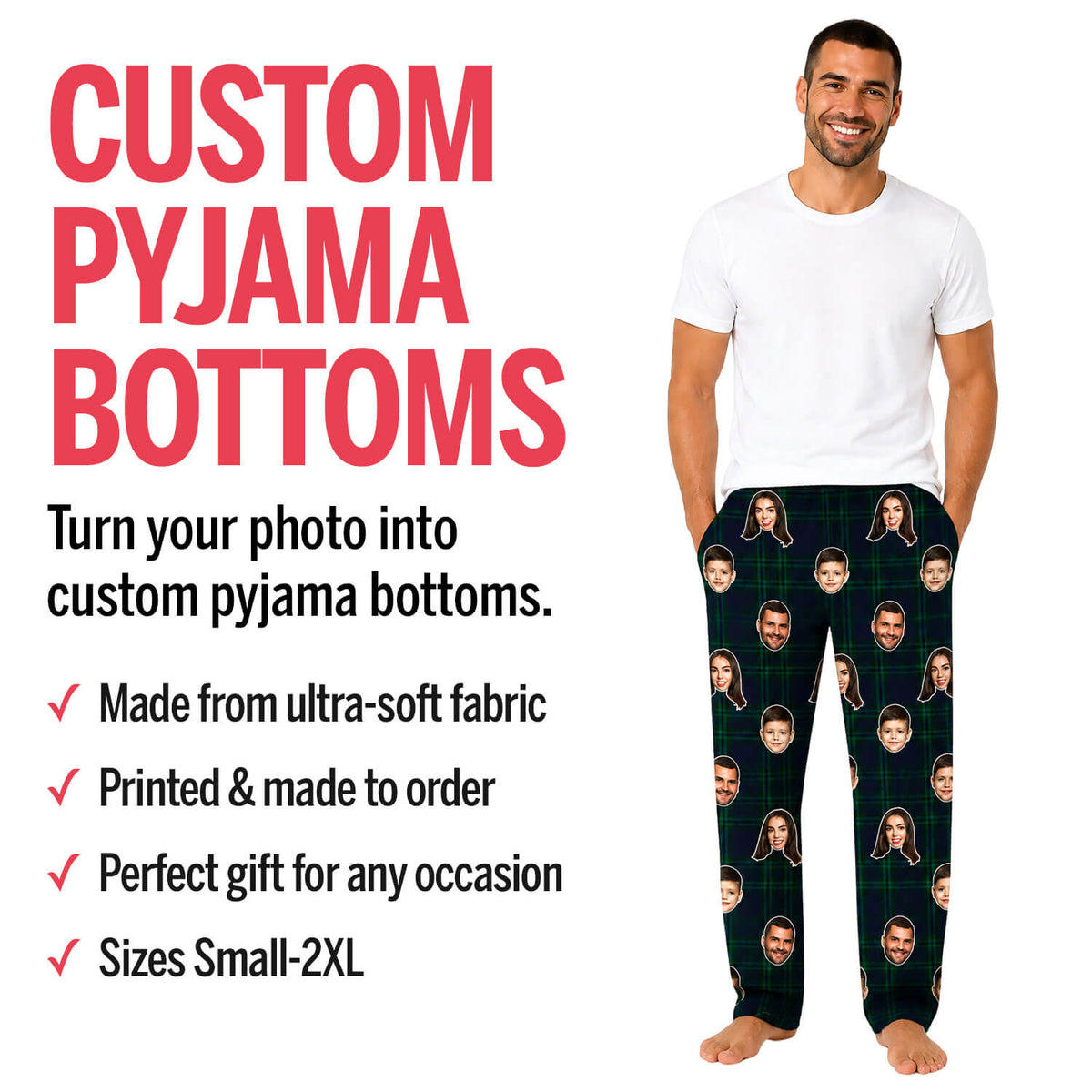 Men's Photo Collage PJ Bottoms