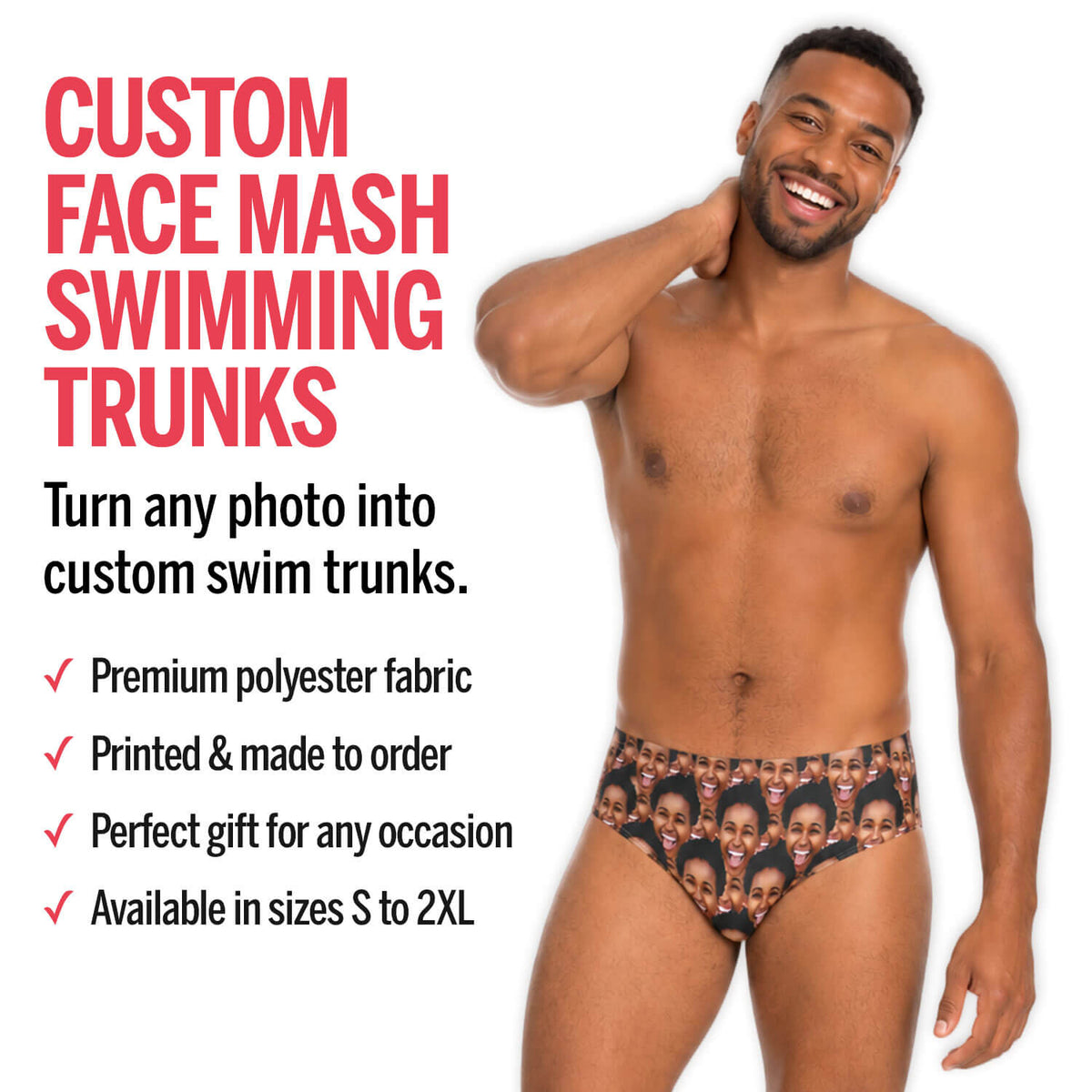 Face Mash Personalised Swim Trunks