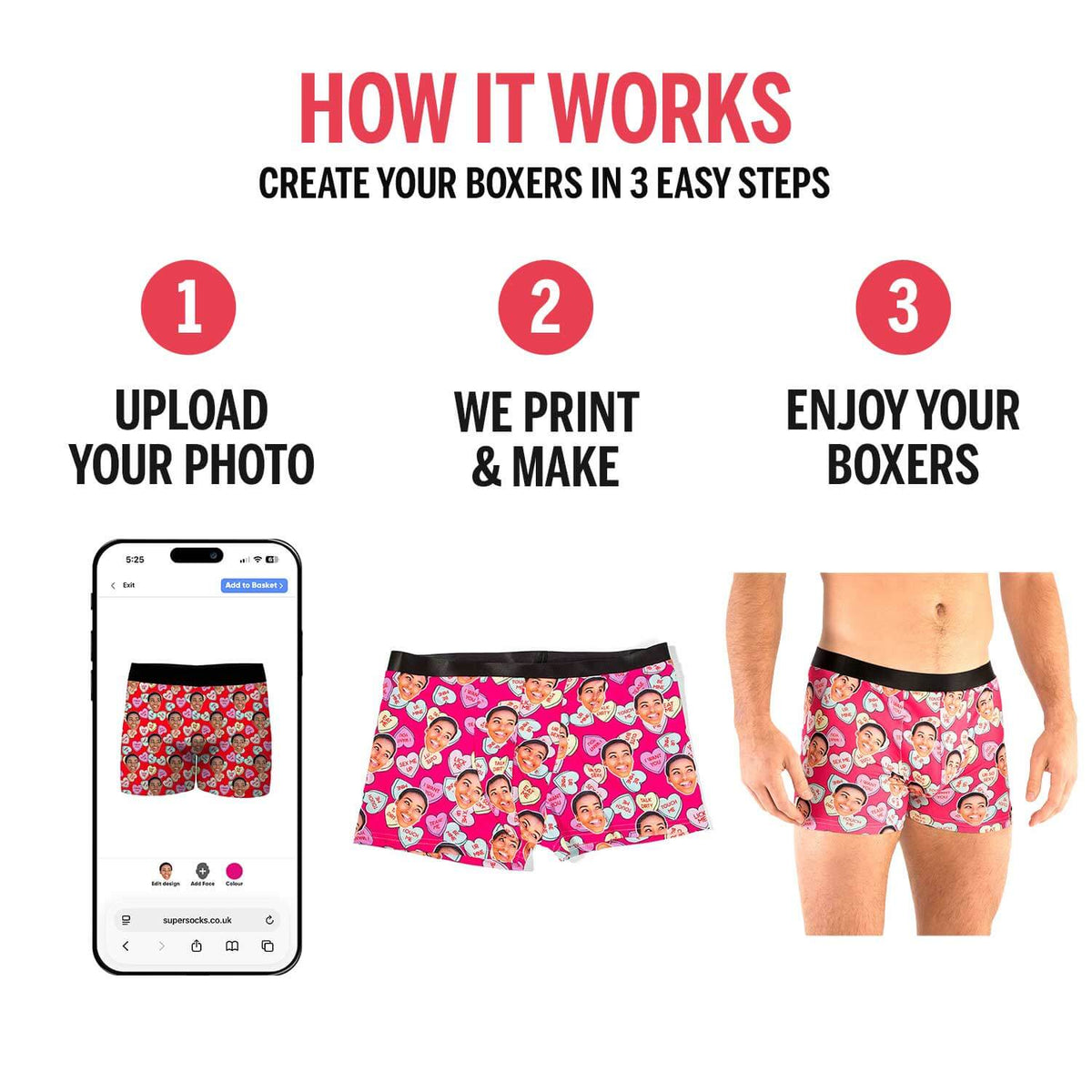 Face Hearts Boxers