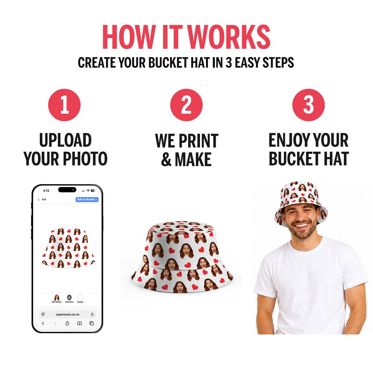 Couples Face Mash Custom Bucket Hat