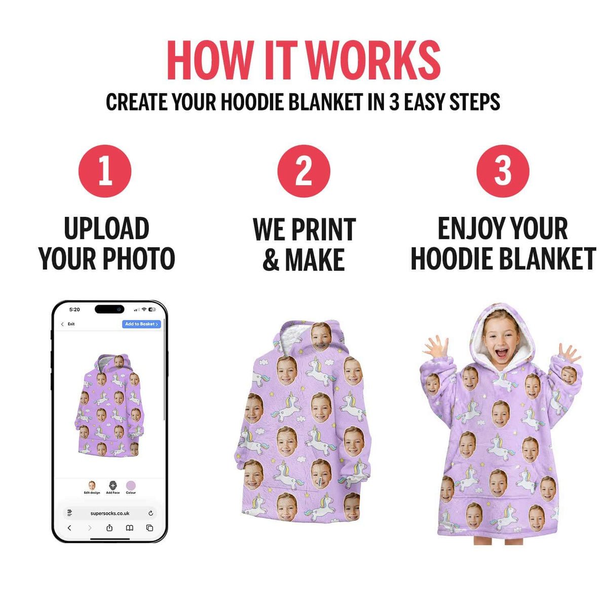 Xmas Chillzy Kids Hoodie Blanket