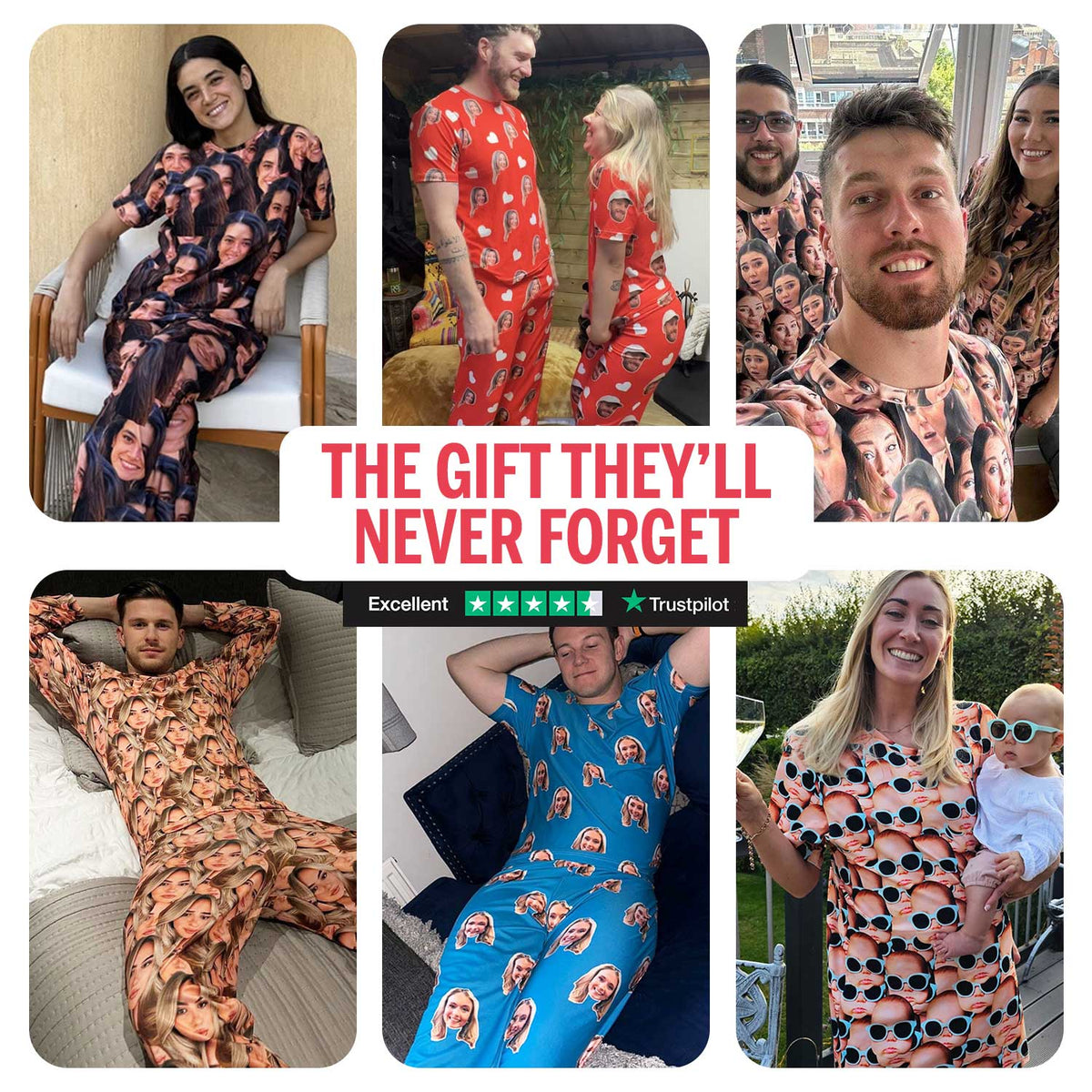 I Heart Name & Face Men's Personalised PJs - Trousers Set