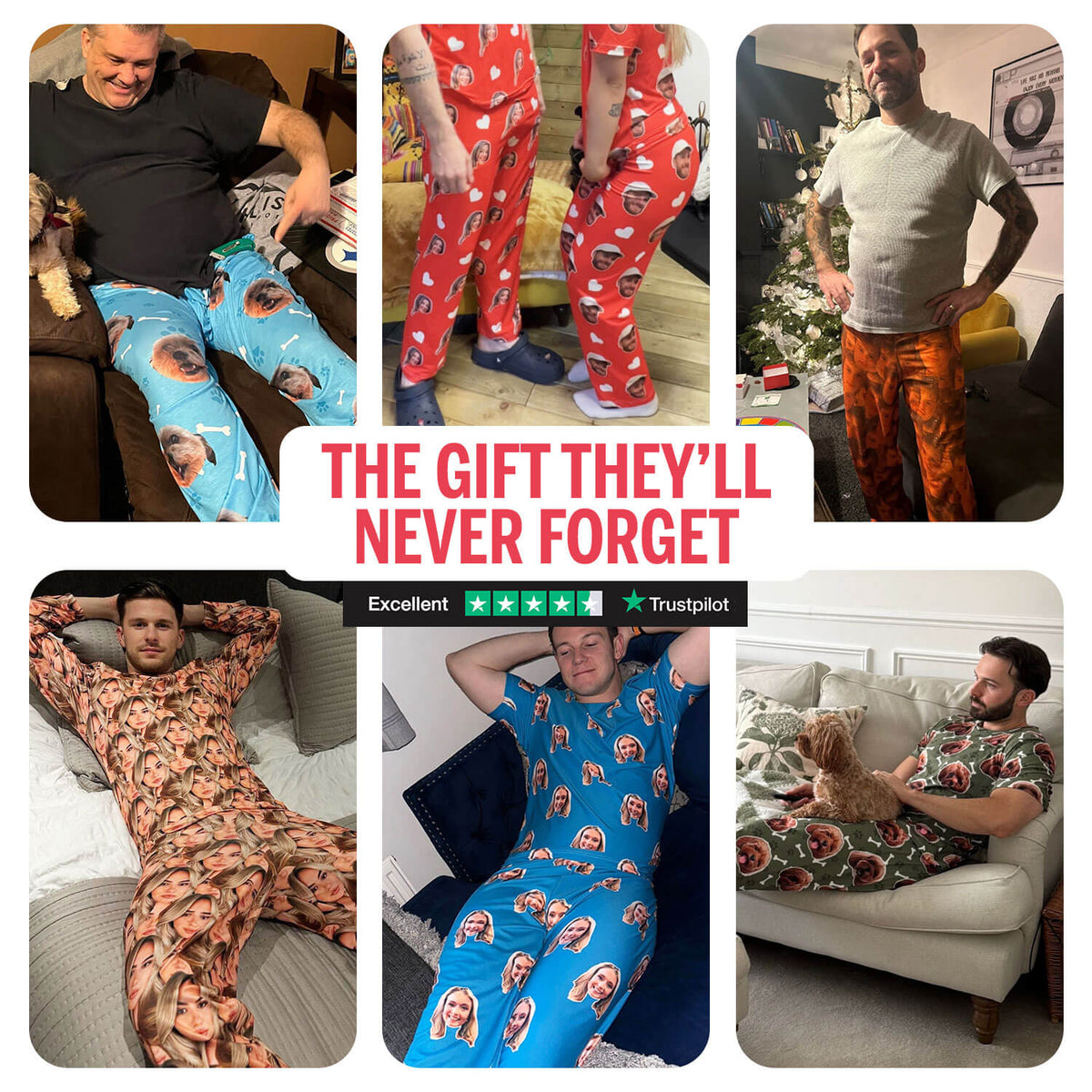 Men's Photo Collage PJ Bottoms