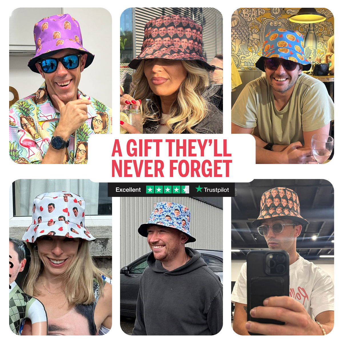 Couples Face Mash Custom Bucket Hat