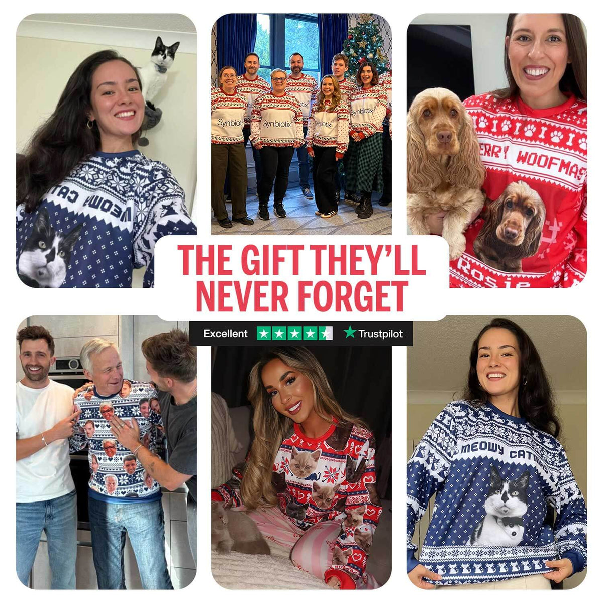 Your Logo Here Navy & White Personalised Christmas Jumper