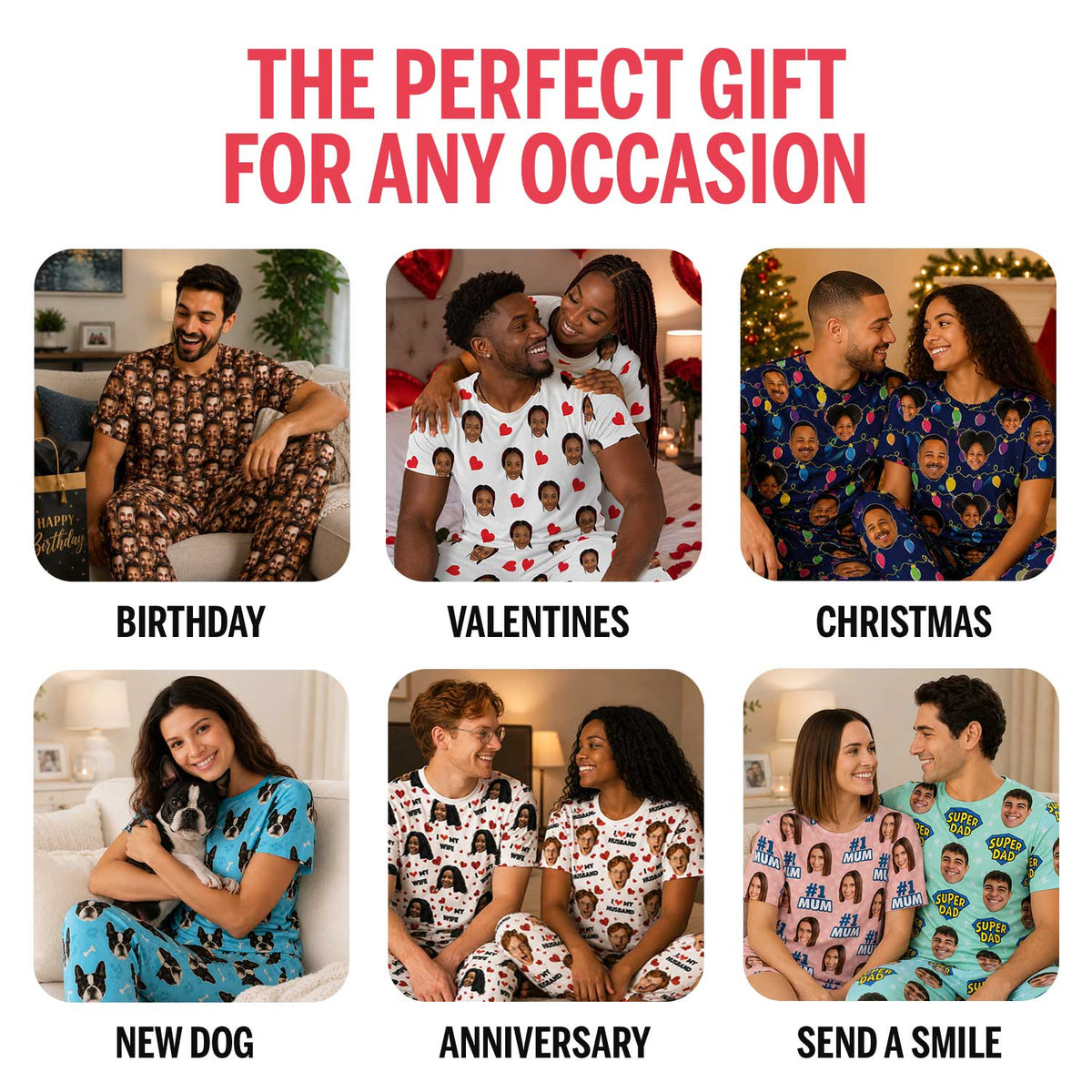 I Heart Name & Face Men's Personalised PJs - Trousers Set