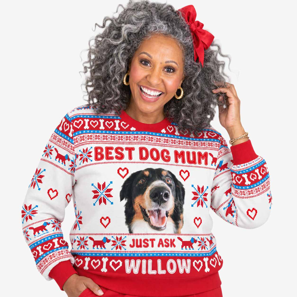 The Best Dog Mum Personalised Christmas Jumper