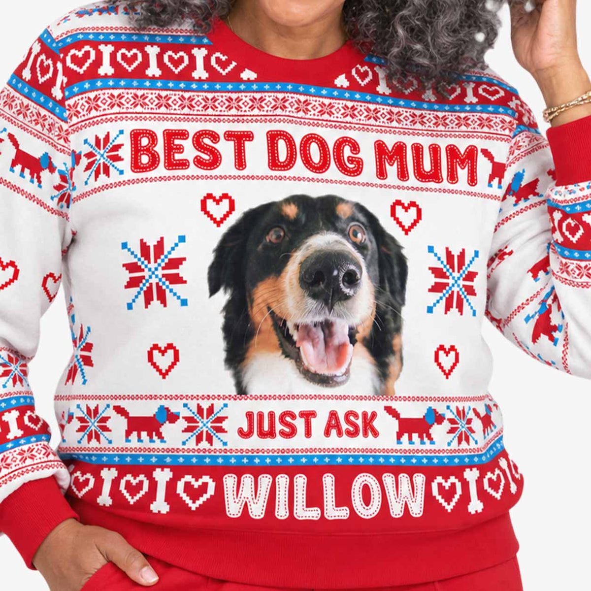 The Best Dog Mum Personalised Christmas Jumper