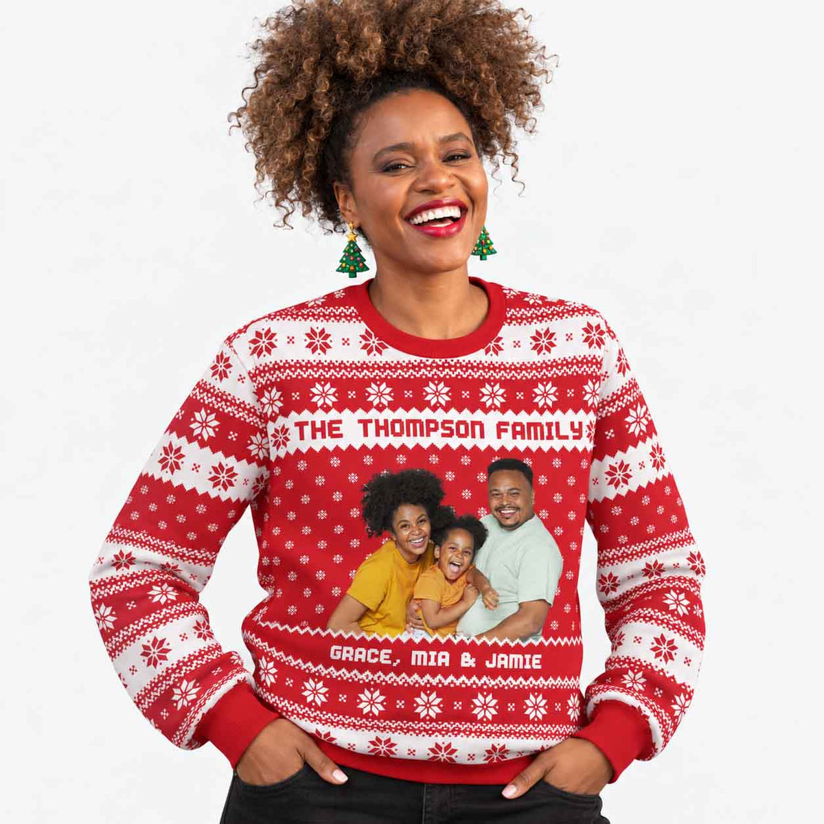 Your Family Name & Names Personalised Christmas Jumper