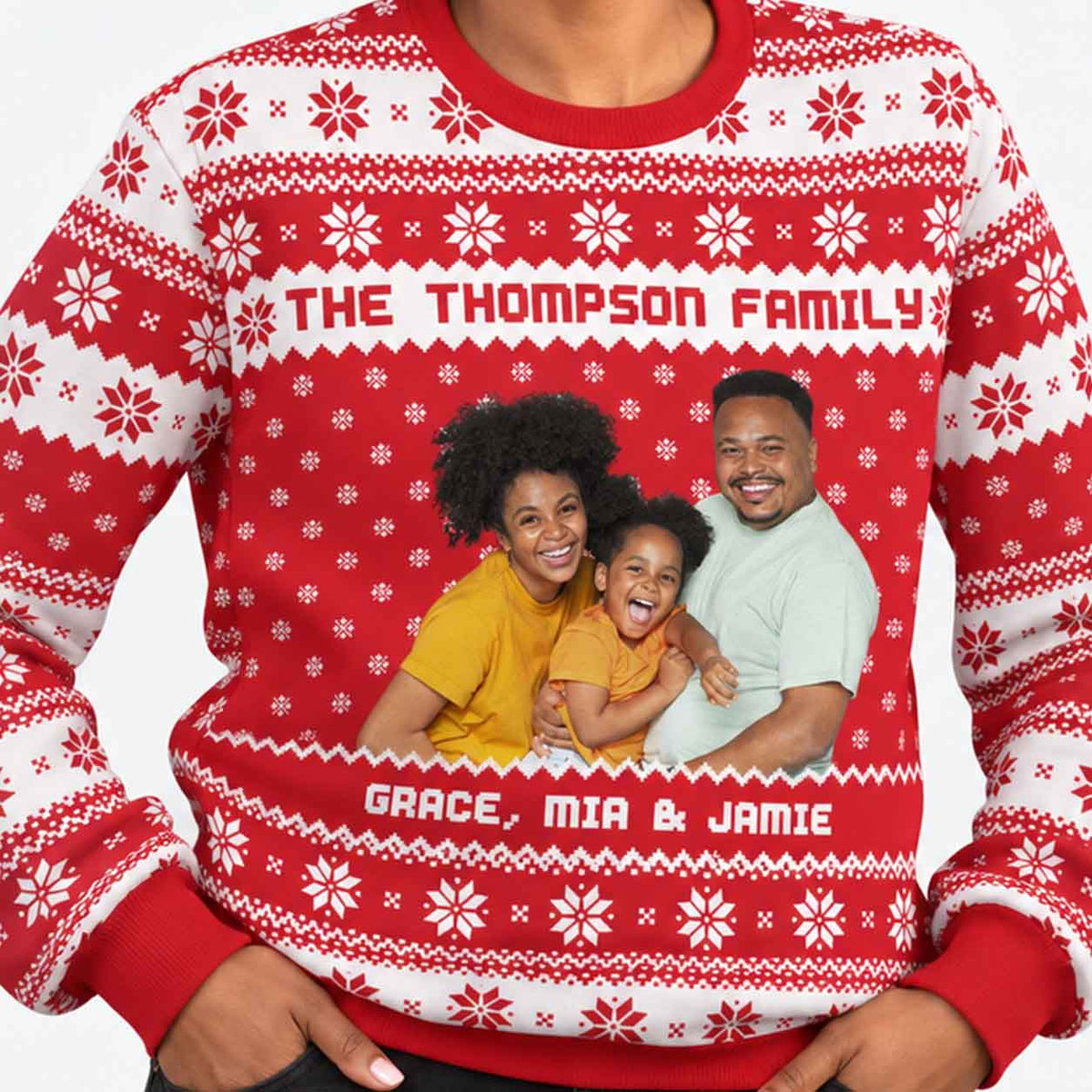 Your Family Name & Names Personalised Christmas Jumper