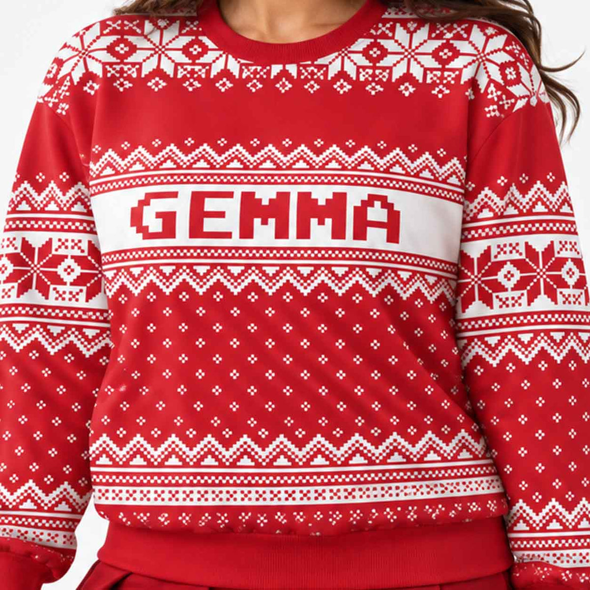 Your Name Red Personalised Christmas Jumper