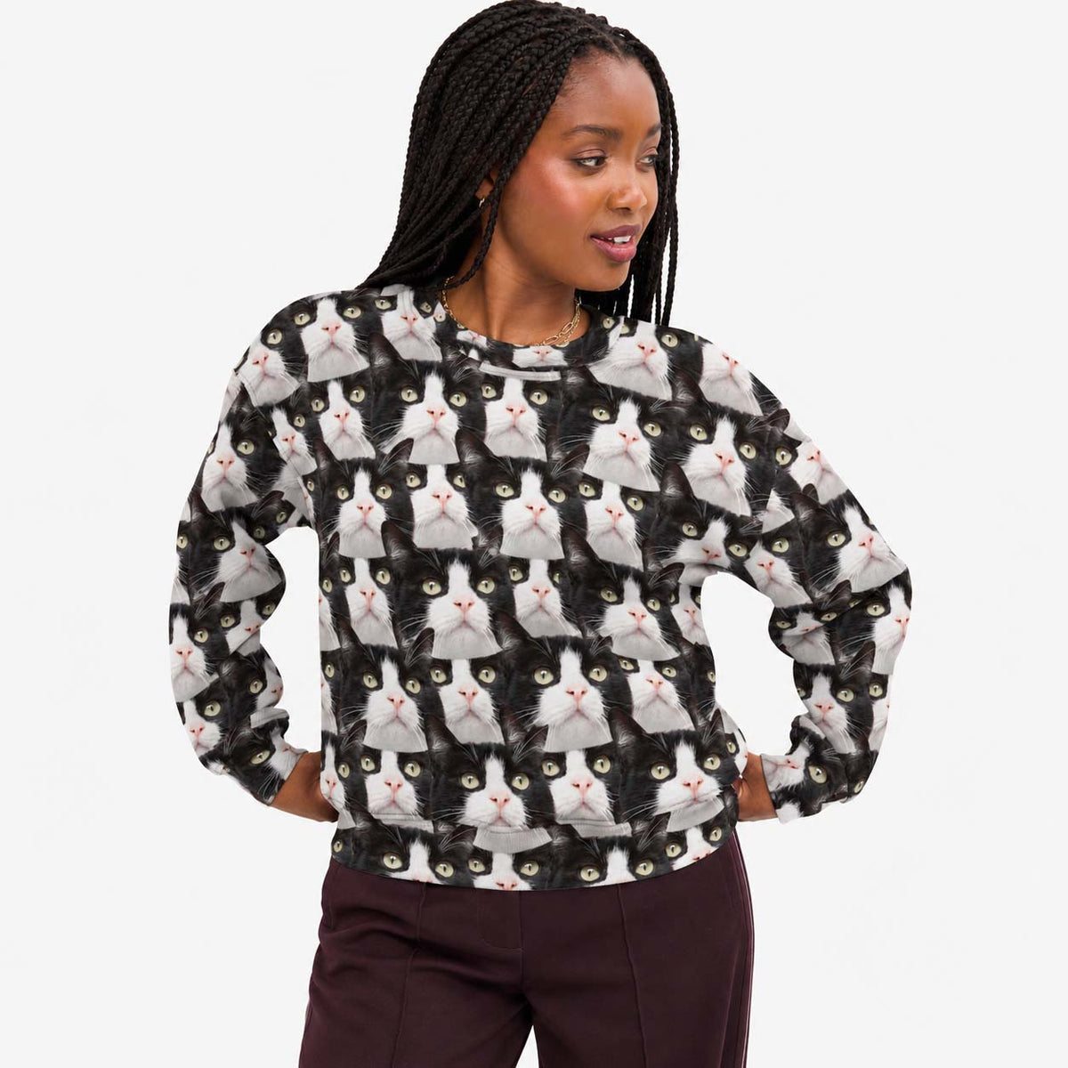 Cat Face Mash Personalised Sweatshirt