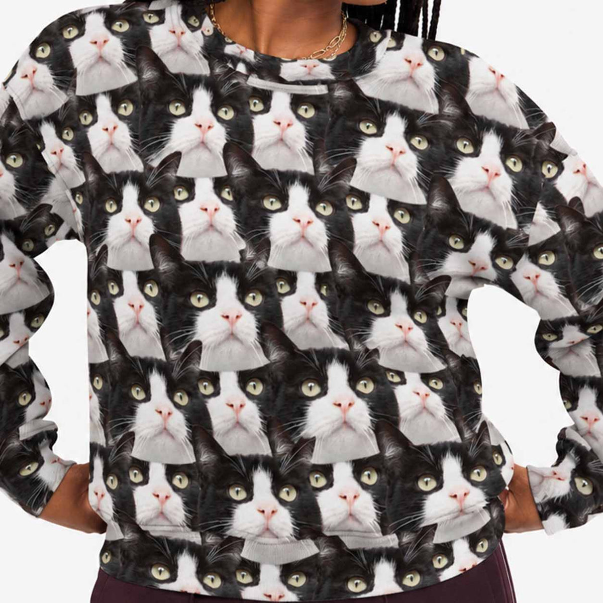 Cat Face Mash Personalised Sweatshirt