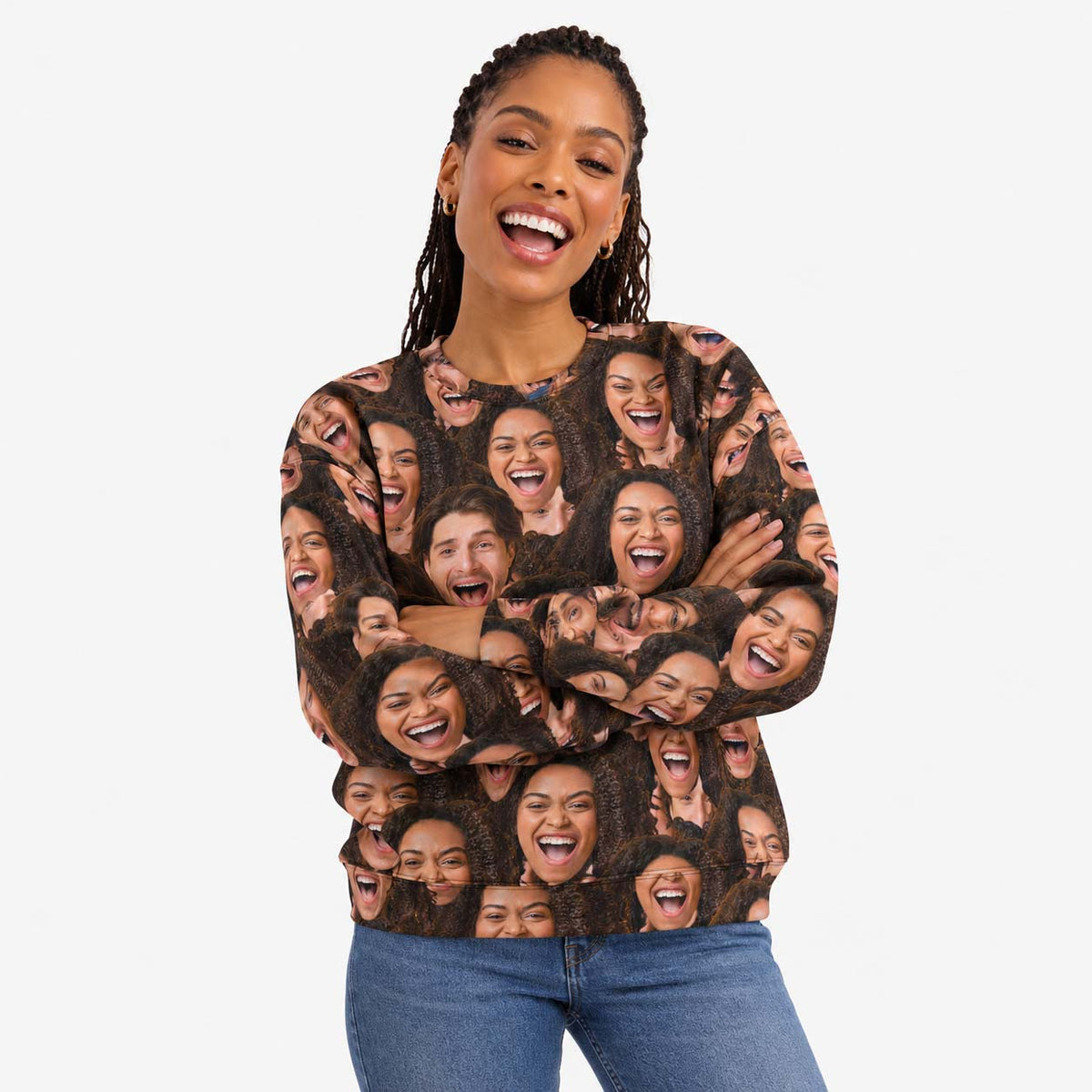 Couple Face Mash Personalised Sweatshirt