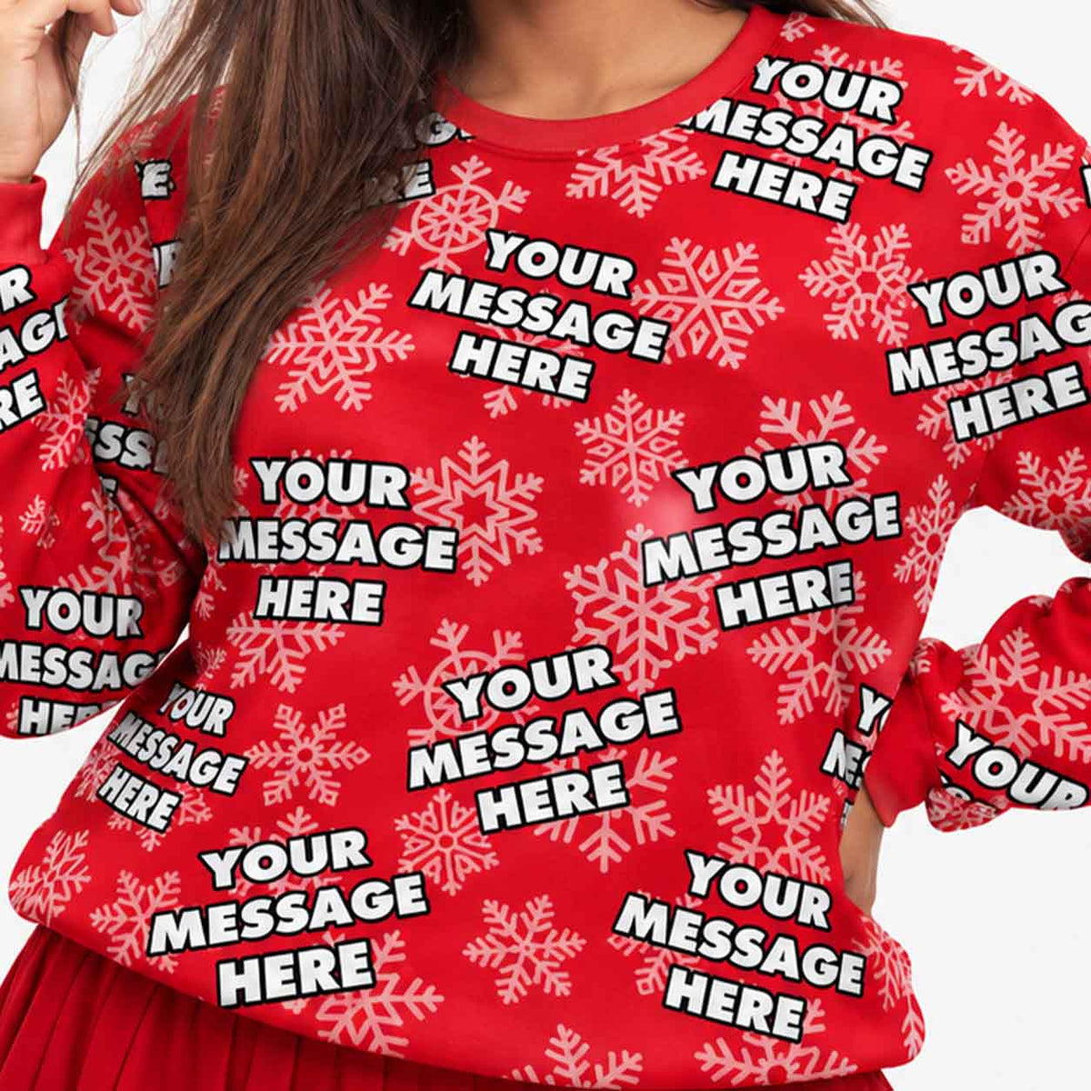 Personalised Snowflake Christmas Jumper With Your Message