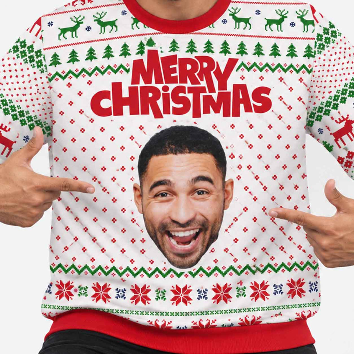 Merry Christmas Big Face Funny Festive Jumper