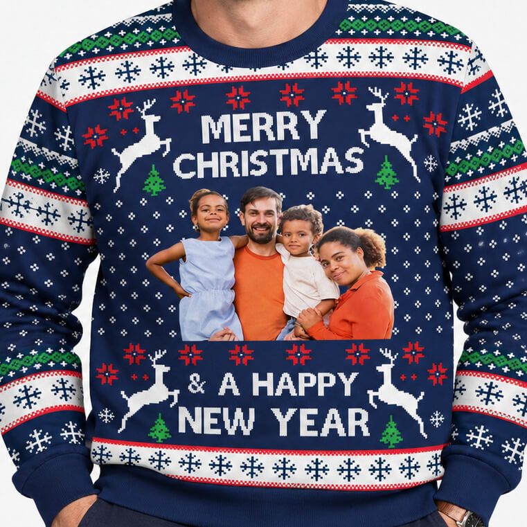 Merry Christmas & A Happy New Year Photo Festive Jumper