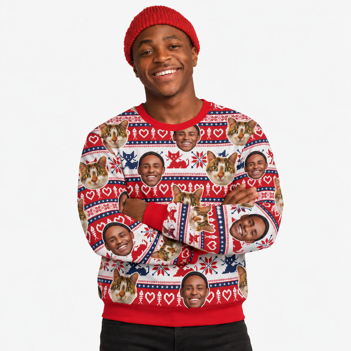 You & Your Cat Personalised Christmas Jumper