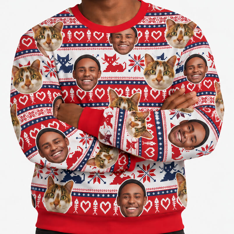 You & Your Cat Personalised Christmas Jumper