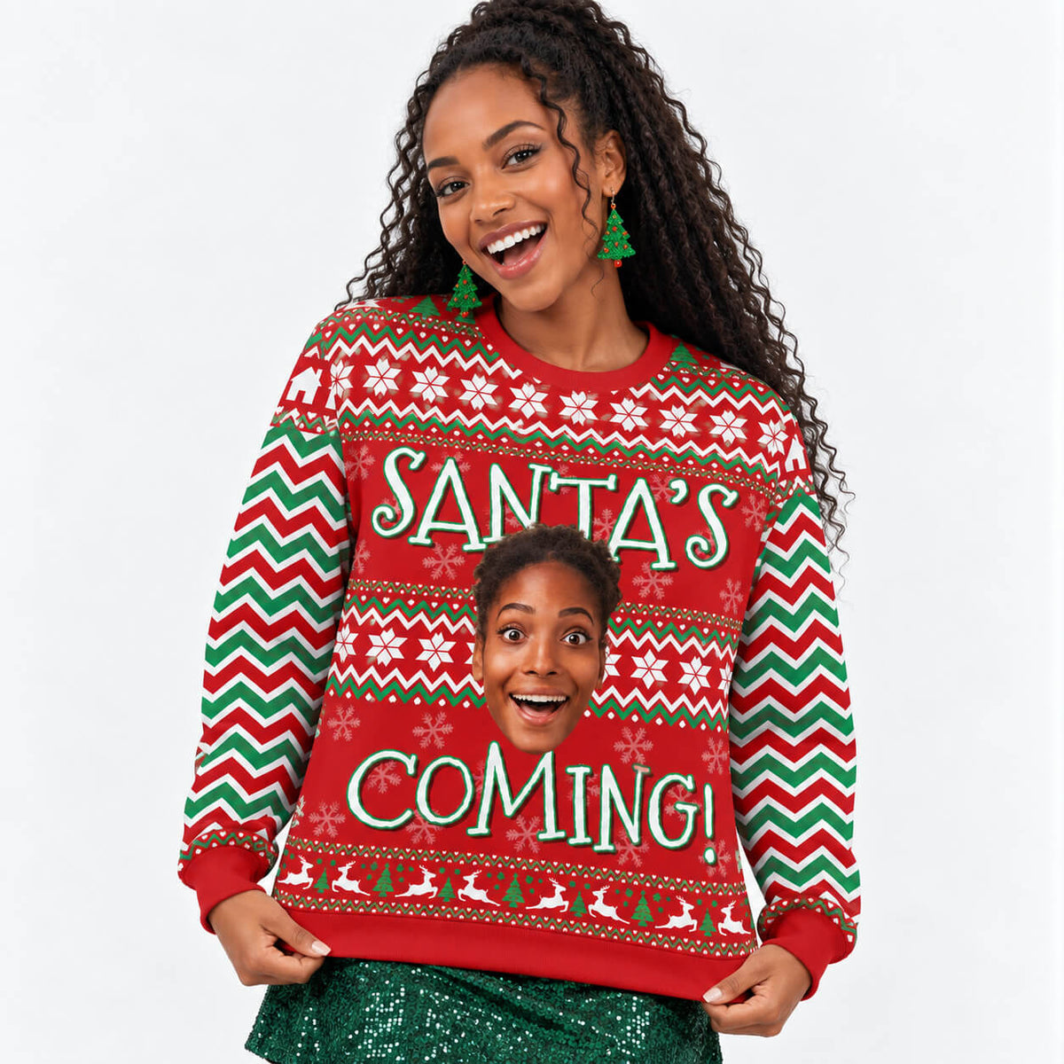 Santa's Coming! Personalised Christmas Jumper