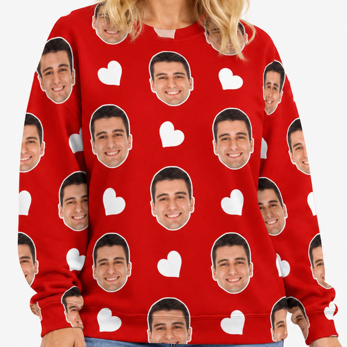 White Hearts Personalised Sweatshirt