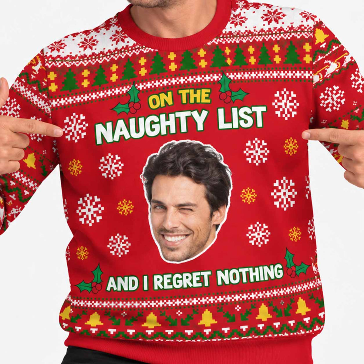 On The Naughty List Personalised Christmas Jumper