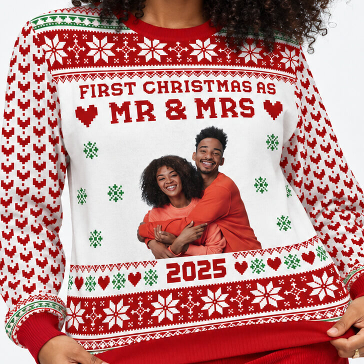 First Christmas as Mr & Mrs Personalised Christmas Jumper